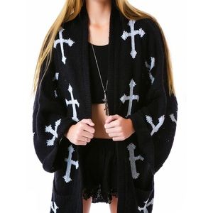Wildfox Gothic Crosses Cardigan